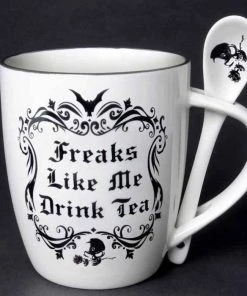 Budget ✔️ ALCHEMY GOTHIC Bats Freaks Like Me Drink Tea | MUG AND SPOON SET 🧨 -Beserk Home Store alchemy gothic freaks like me drink tea mug and spoon set 1 5b2c0e92 461c 41b4 9f3e beec4f97461a 700x700