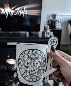 Cheap ๐ ALCHEMY GOTHIC Gothic Homewares Hexy Witch | MUG AND SPOON SET* ๐ฅ