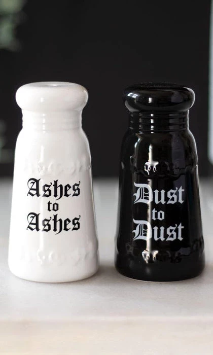 Discount ๐ฅ GOTHIC GIFTS Gothic Homewares Ashes To Ashes | SALT AND PEPPER SET ๐ 3 Discount ๐ฅ GOTHIC GIFTS Gothic Homewares Ashes To Ashes | SALT AND PEPPER SET ๐