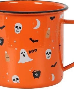 Flash Sale 😀 GOTHIC GIFTS Bats Orange Halloween Print | ENAMEL MUG 🛒 -Beserk Home Store gothic gifts orange halloween print enamel mug 2 c1f7ee01 e1cb 4c2b a700 962b15cc03d3 700x700