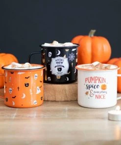 Flash Sale 😀 GOTHIC GIFTS Bats Orange Halloween Print | ENAMEL MUG 🛒 -Beserk Home Store gothic gifts orange halloween print enamel mug 3 53171fc4 845c 432e 8324 c71fe4e02f6e 700x700