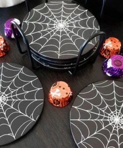 Discount โญ HELLS BLANKETS Gothic Homewares Web Of Nightmares | COASTER SET โญ