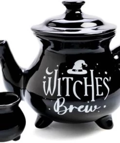 Brand new ๐ HOMEWARES Gothic Homewares Witches' Brew Cauldron | TEA SET ๐ฅฐ